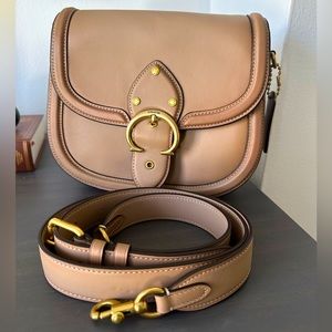 Coach Light Tan Leather Saddlebag ~ Like New!